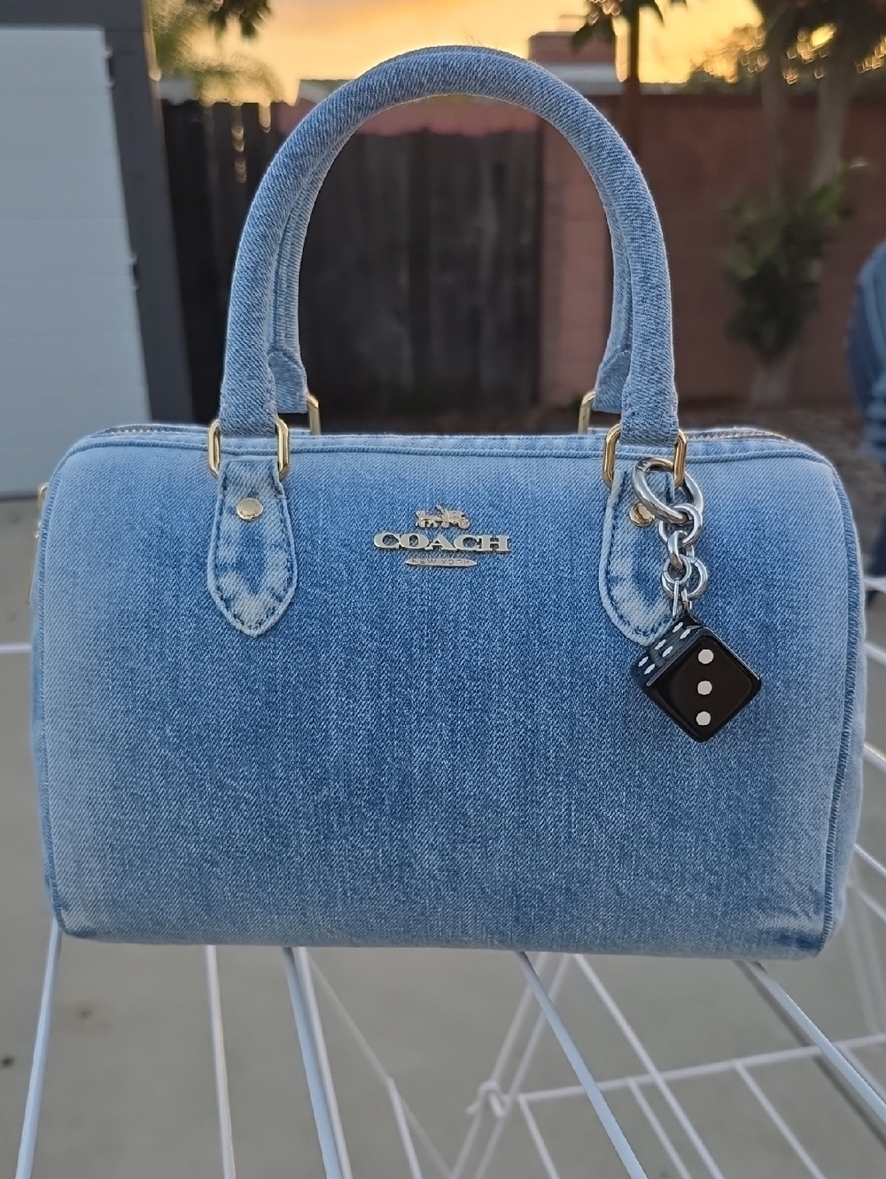 NWOT Coach Rowan Satchel Handbag in Loved Denim - Picture 2 of 9